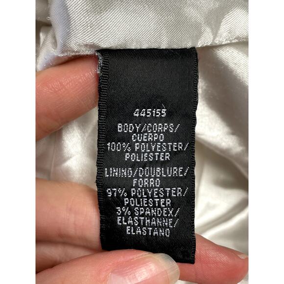 ML MONIQUE LHUILLIER Ruffle Halter Wide Leg Jumpsuit in White Size 6 $495 - Picture 14 of 16